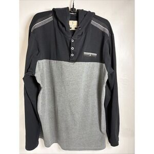 Scott James Strive For Authenticity Men's Sz L Black Gray Hoodie LS Cotton Blend
